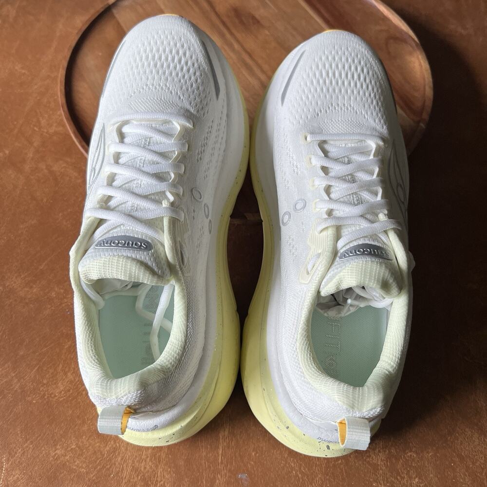 Saucony Hurricane 25 Max Cushion Womens 10 White Yellow Running Sneakers Shoes - Picture 13 of 16